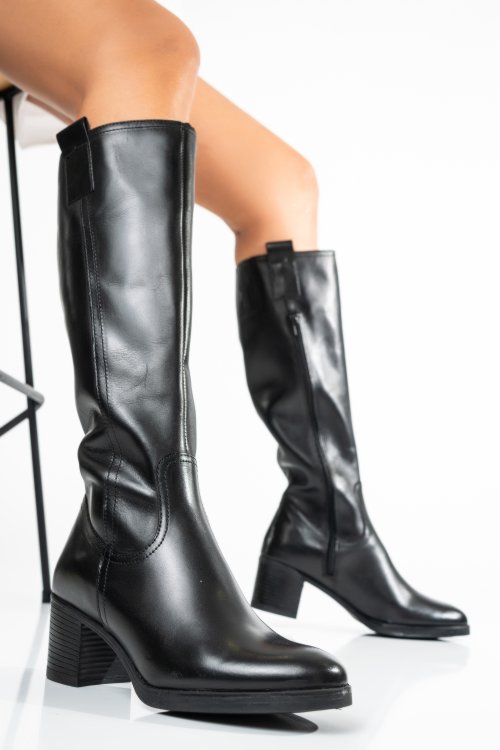 Fekete természetes bőr csizma ws7hb70h06