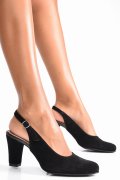Fekete fordított bőr magassarkú cipők 1s7h771