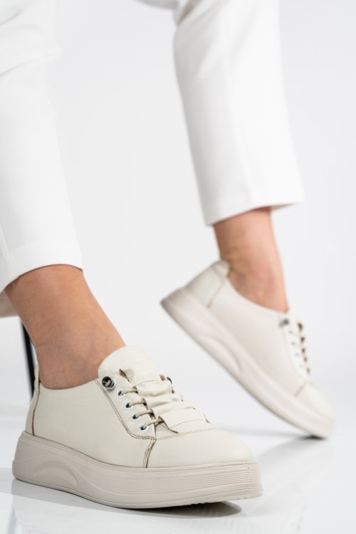 Bézs természetes bőr sport cipők 2s7h31683np