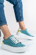Kék természetes bőr sport cipők 3s7h005b