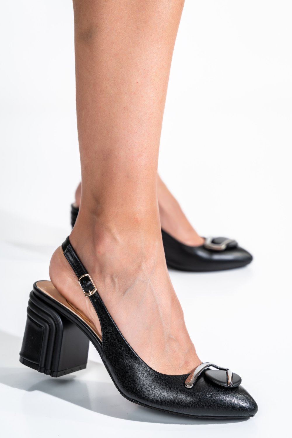 Fekete természetes bőr magassarkú cipők 2s7h020amg