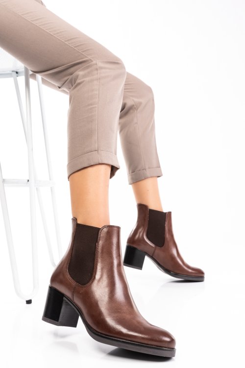 Barna természetes bőr bokacsizma ws7hh-114h22