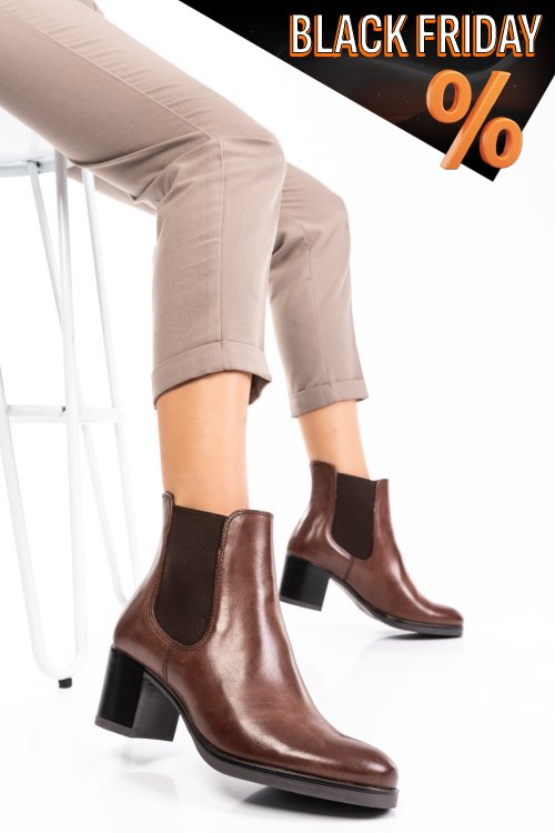 Barna természetes bőr bokacsizma ws7hh-114h22