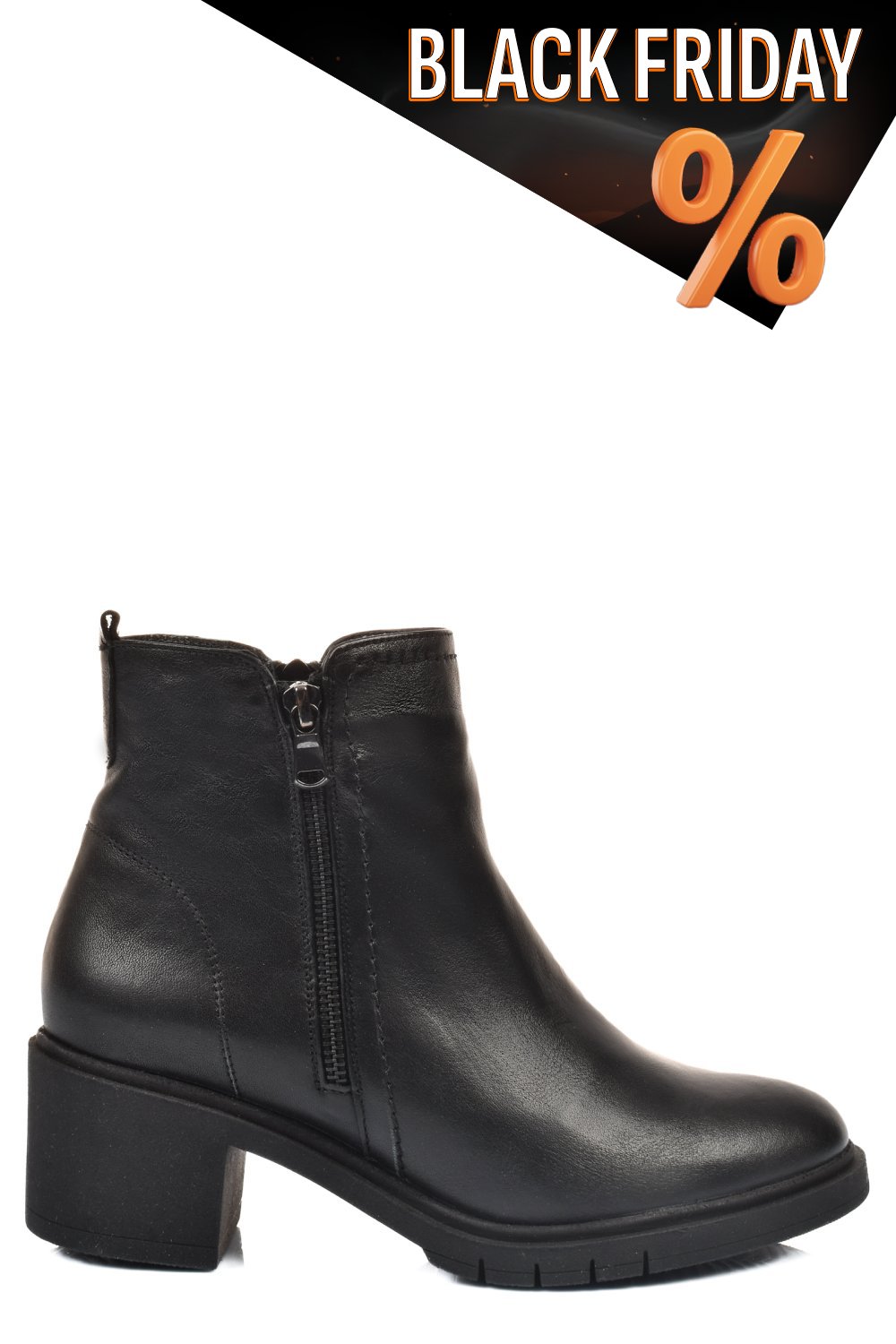 Fekete természetes bőr bokacsizma 2s7h32-026np