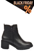 Fekete természetes bőr bokacsizma 2s7h32-026np