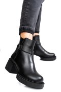 Fekete természetes bőr bokacsizma 3s7h94