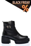 Fekete természetes bőr bokacsizma 3s7h94