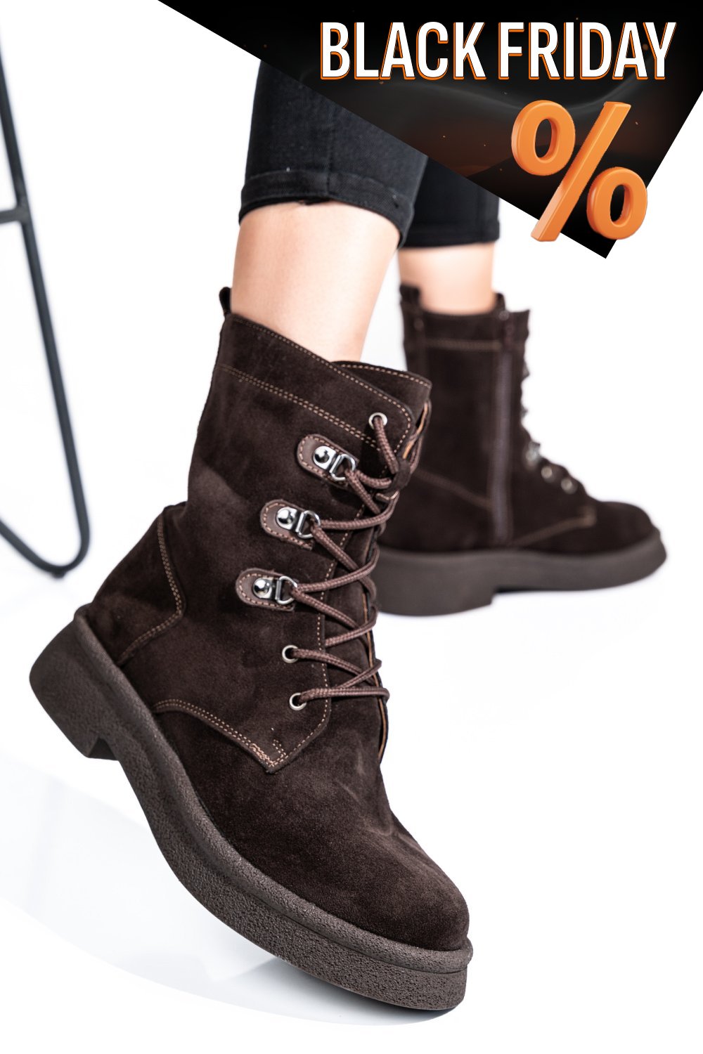 Barna természetes bőr bakancs 2s7h32-050sp