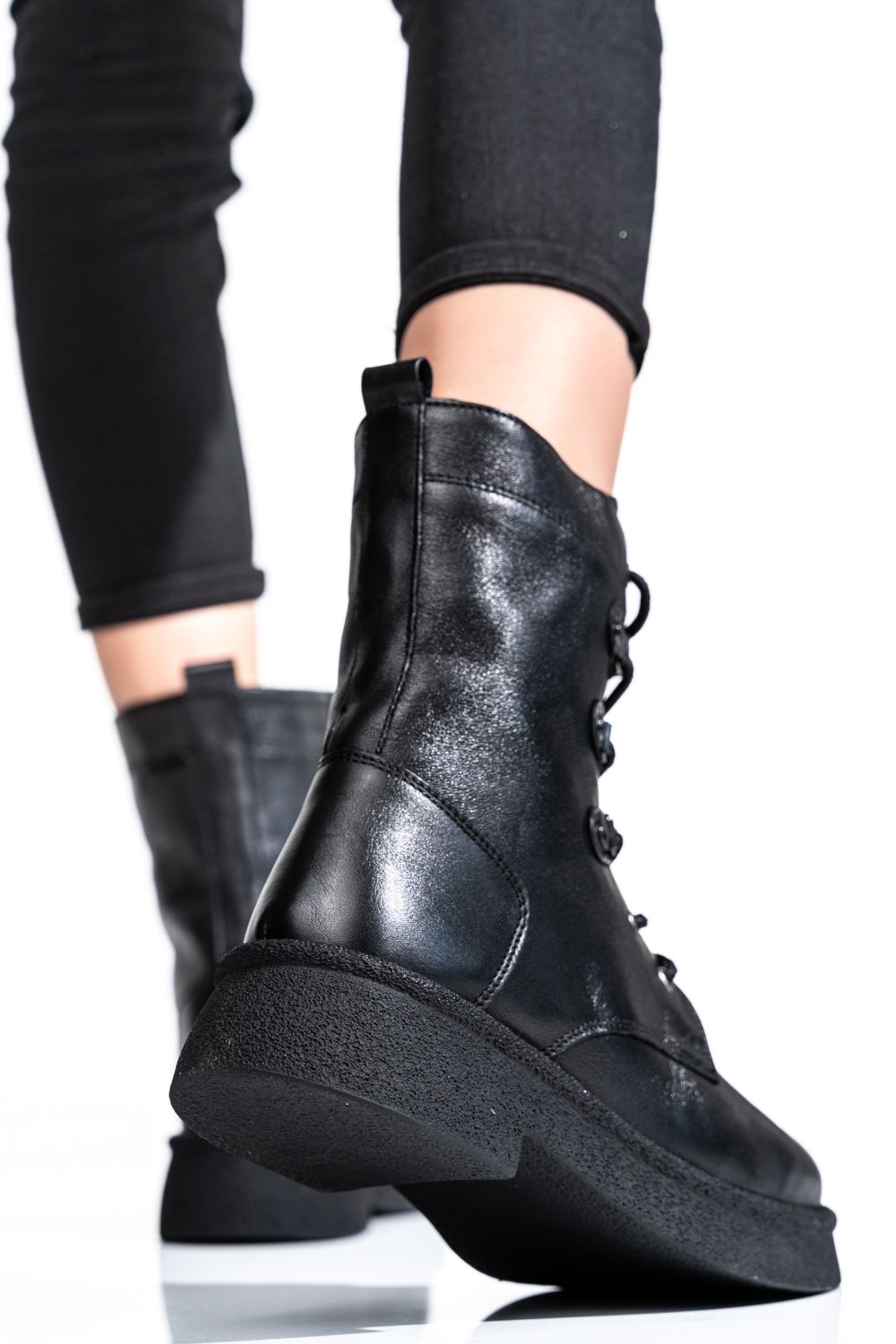 Fekete természetes bőr bakancs 2s7h32-050np