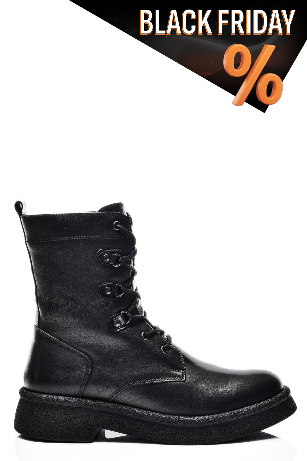 Fekete természetes bőr bakancs 2s7h32-050np