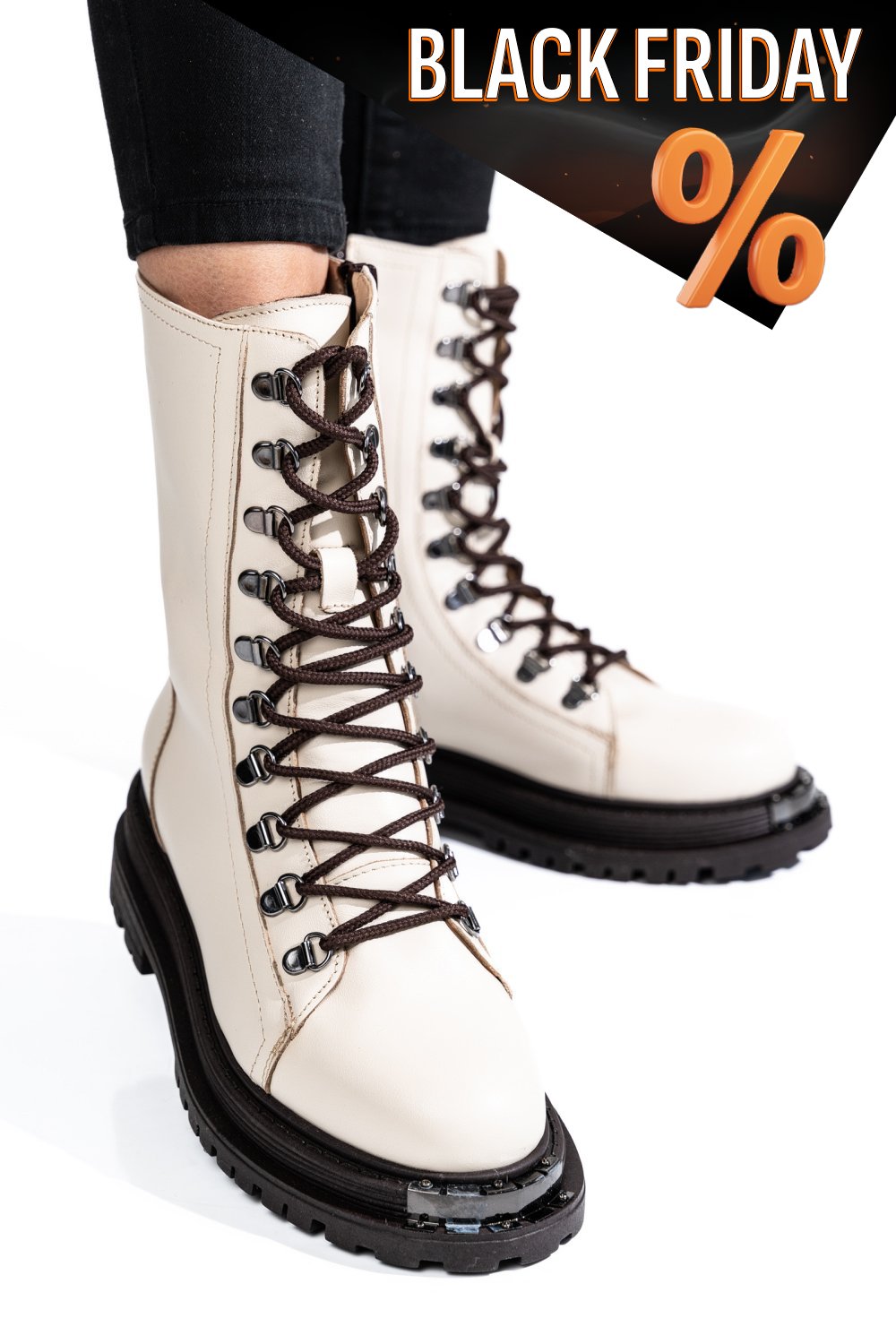 Bézs természetes bőr bakancs 2s7h32-037np