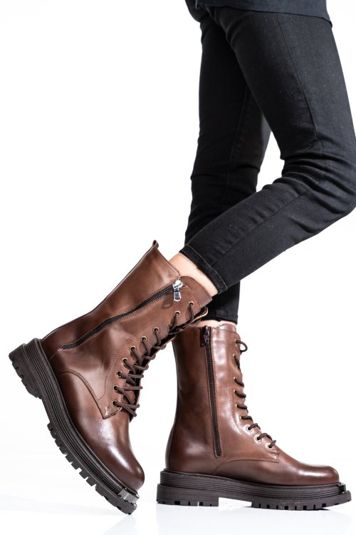 Barna természetes bőr bakancs 2s7h32-036np