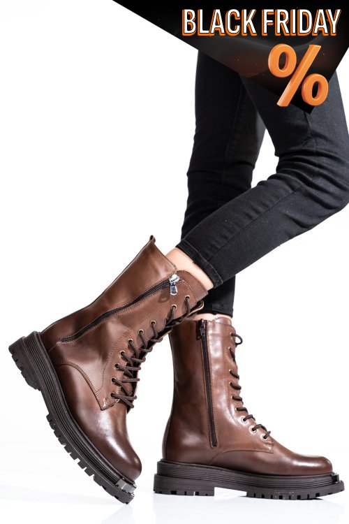 Barna természetes bőr bakancs 2s7h32-036np