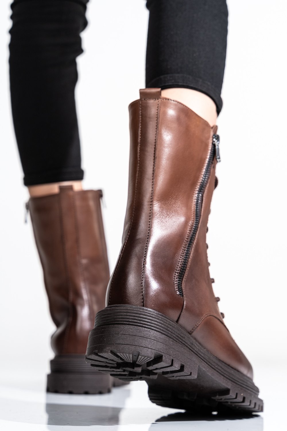 Barna természetes bőr bakancs 2s7h32-036np