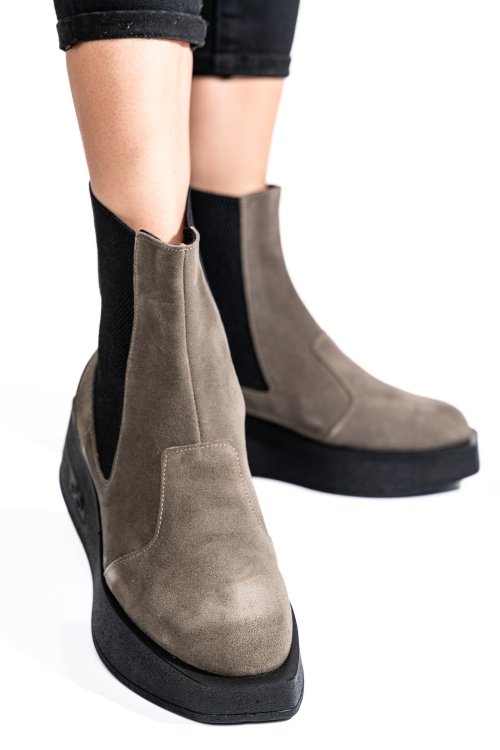 Szürke természetes bőr bakancs 2s7h00