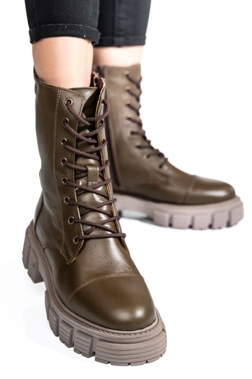 Zöld természetes bőr bakancs 2s7h32-048np