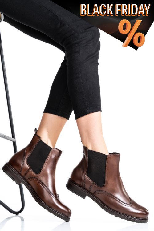 Barna természetes bőr bakancs 6s7h483