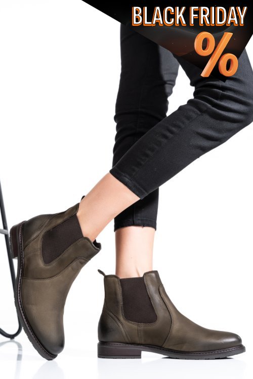 Szürke természetes bőr bakancs 6s7h486