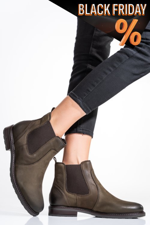 Barna természetes bőr bakancs 6s7h486