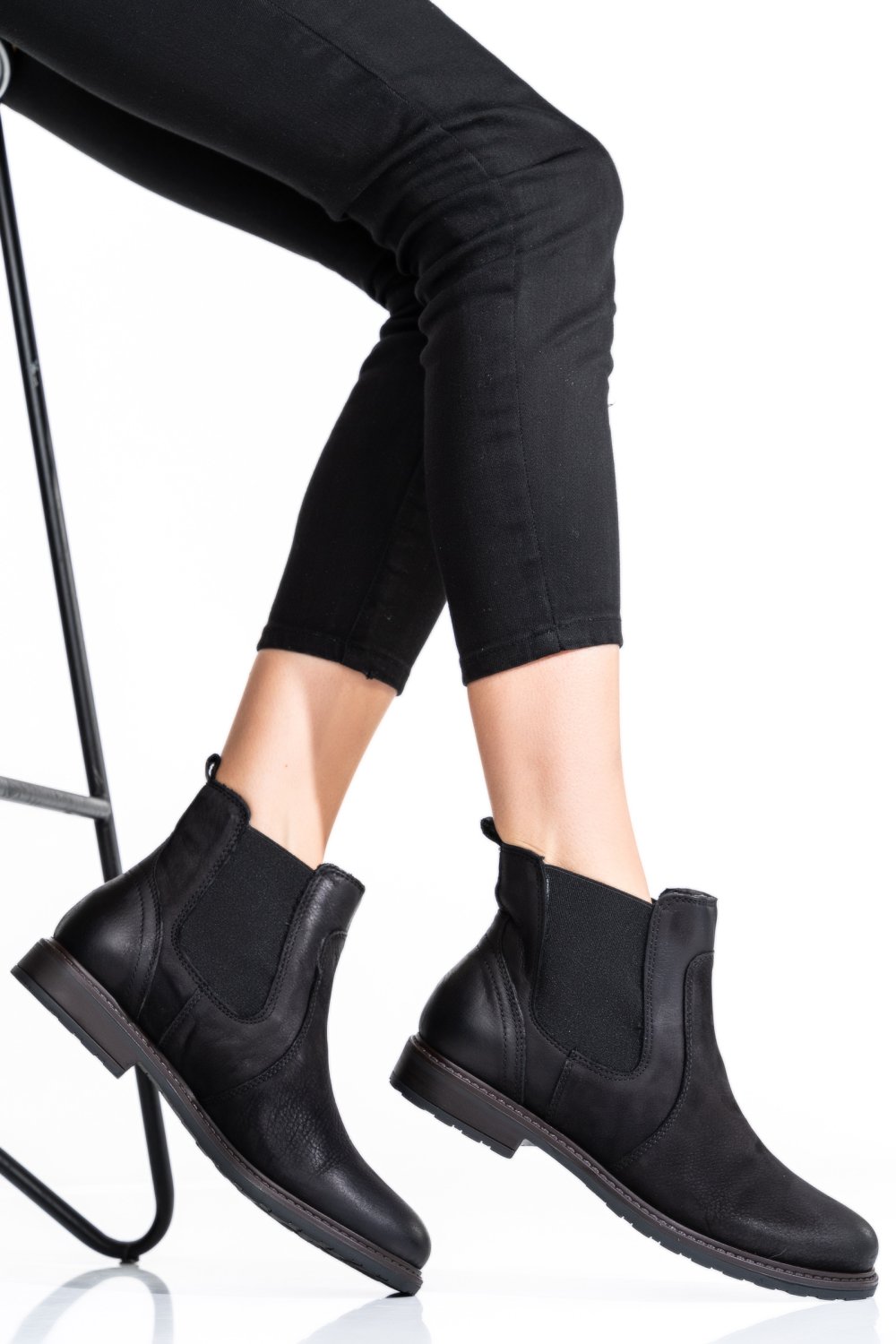 Fekete természetes bőr bakancs 6s7h486