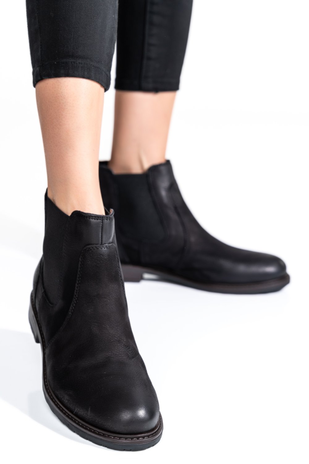 Fekete természetes bőr bakancs 6s7h486