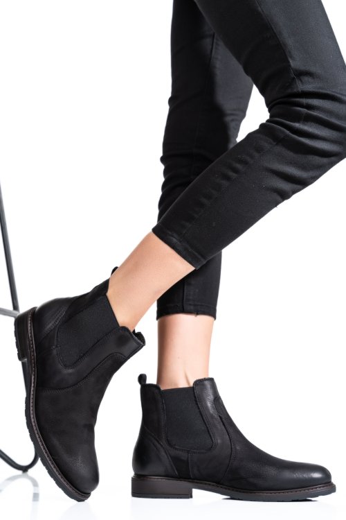 Fekete természetes bőr bakancs 6s7h486