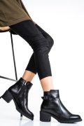 Fekete természetes bőr bokacsizma 4s7h26