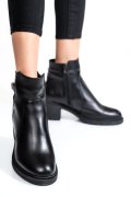 Fekete természetes bőr bokacsizma 4s7h26