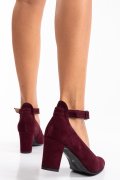 Bordó fordított bőr magassarkú cipők 1s7h799