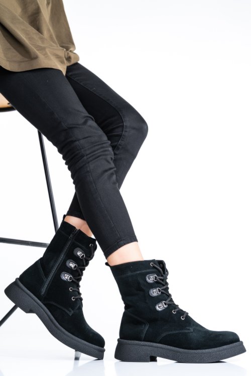 Fekete természetes bőr bakancs 2s7h32-050sp