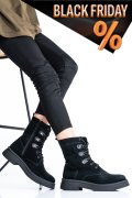 Fekete természetes bőr bakancs 2s7h32-050sp
