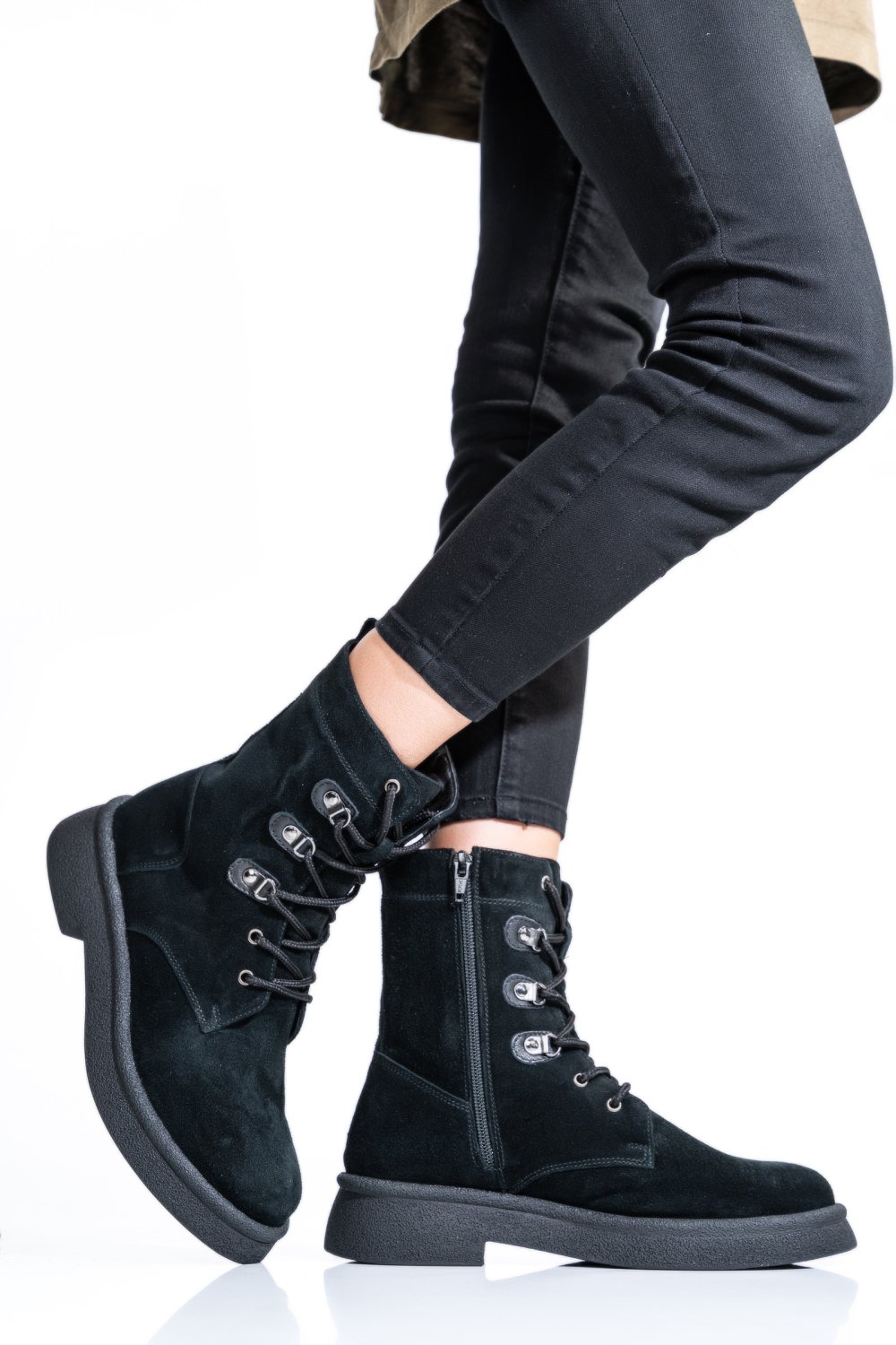 Fekete természetes bőr bakancs 2s7h32-050sp