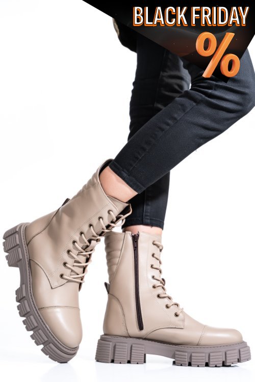 Bézs természetes bőr bakancs 2s7h32-048np