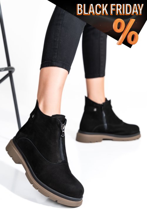 Fekete természetes bőr bakancs 2s7h32-035nbk