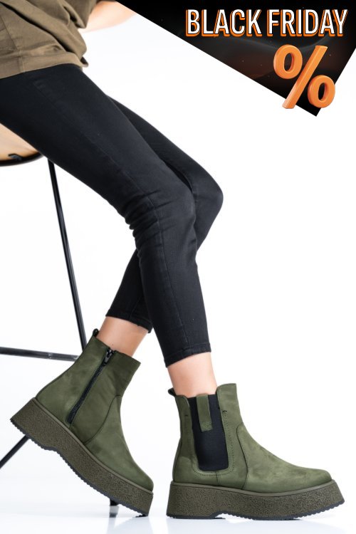 Zöld természetes bőr bakancs 2s7h32-043nbk