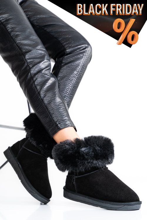 Fekete természetes bőr csizma ss7hcw328020