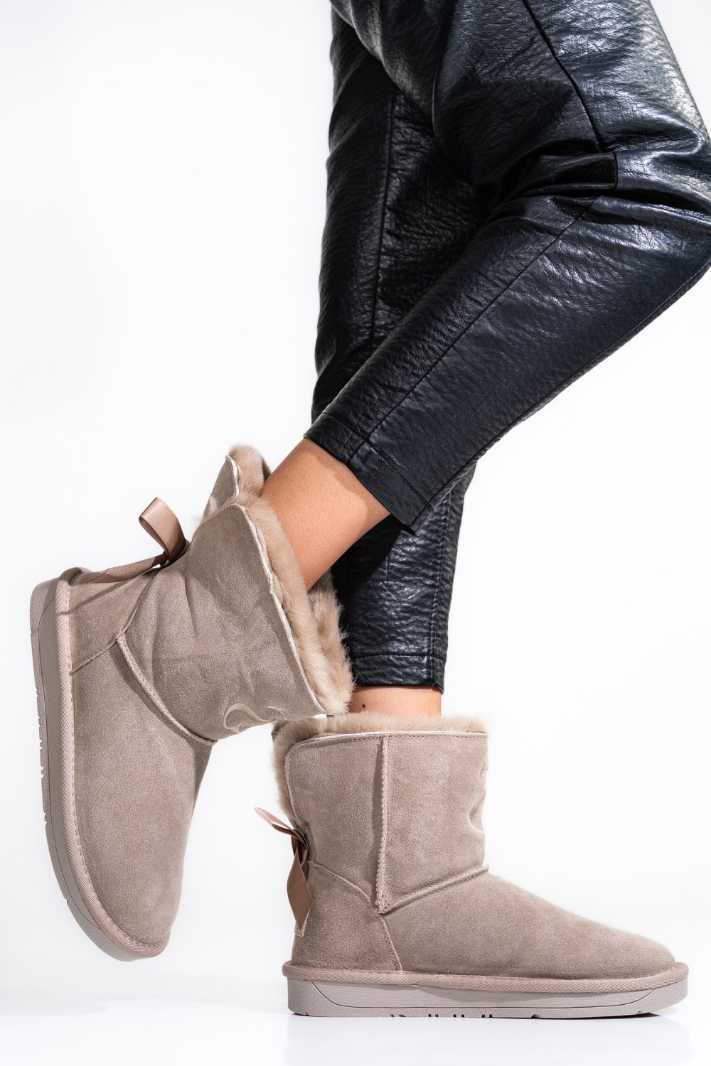 Szürke természetes bőr csizma ss7hcw328025