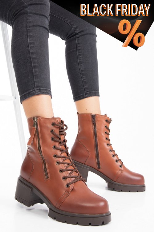 Barna természetes bőr bakancs 2s7h12808np