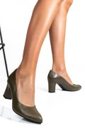 Zöld természetes bőr magassarkú cipők 3s7h292