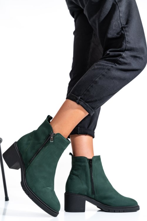 Zöld természetes bőr bakancs 2s7h32-026nbk