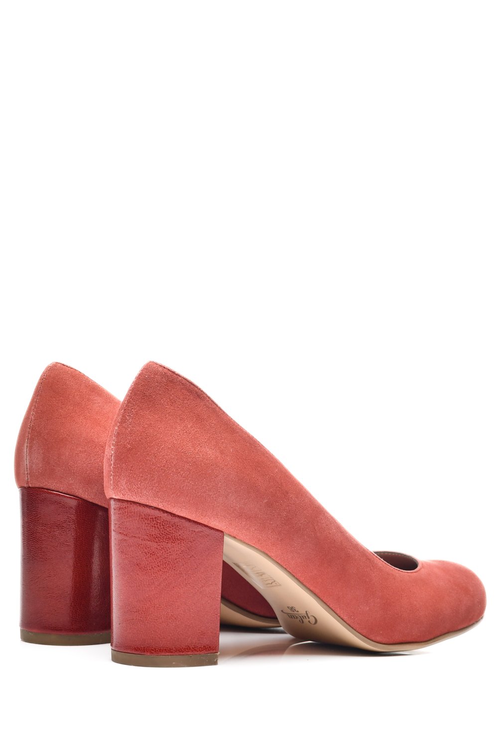 Rózsaszín természetes bőr magassarkú cipők 3s7h483