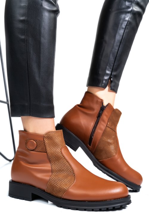 Barna természetes bőr bakancs 0s7h5