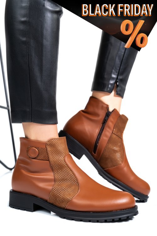 Barna természetes bőr bakancs 0s7h5