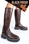 Barna természetes bőr csizma bs7hb06-3206