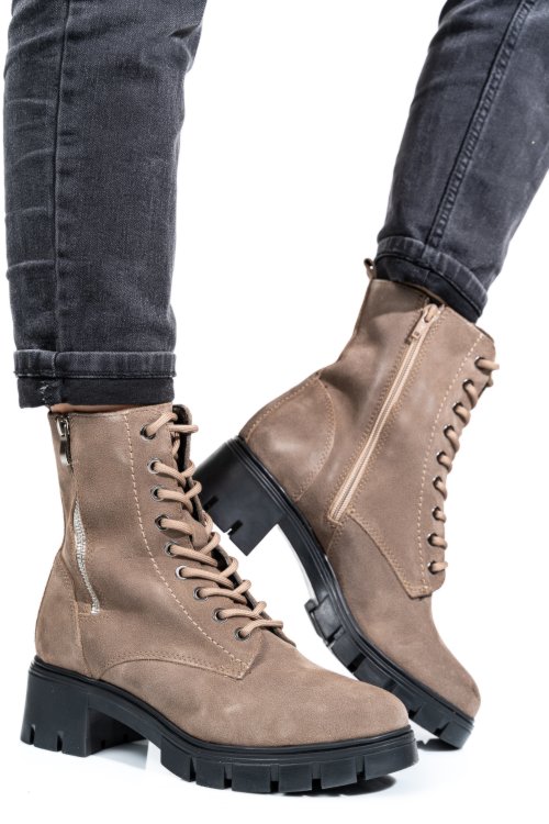 Barna természetes bőr bakancs vs7hb08-3201