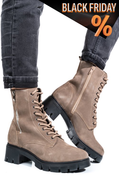 Barna természetes bőr bakancs vs7hb08-3201