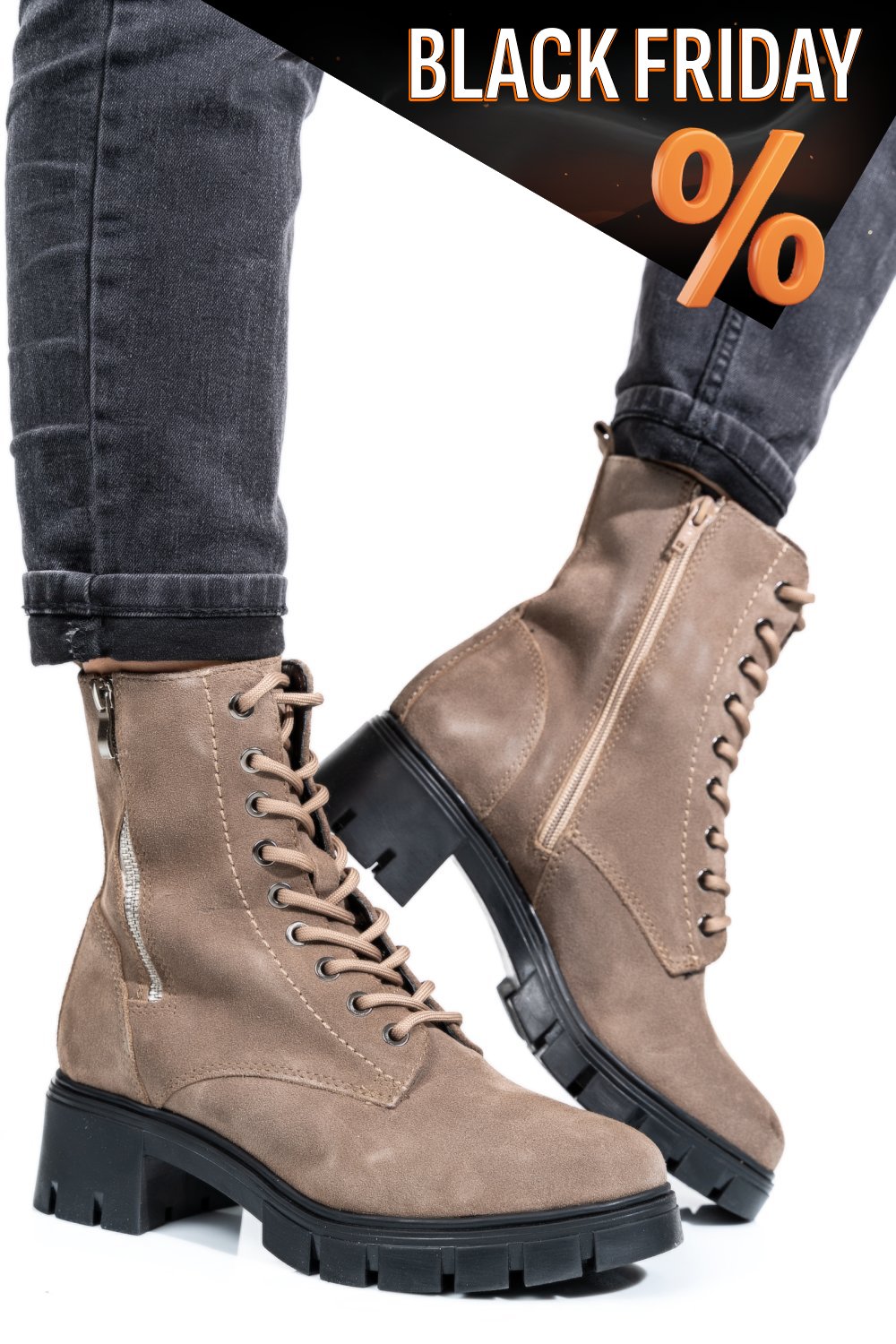 Barna természetes bőr bakancs vs7hb08-3201