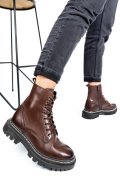 Barna természetes bőr bakancs vs7hb06-3201