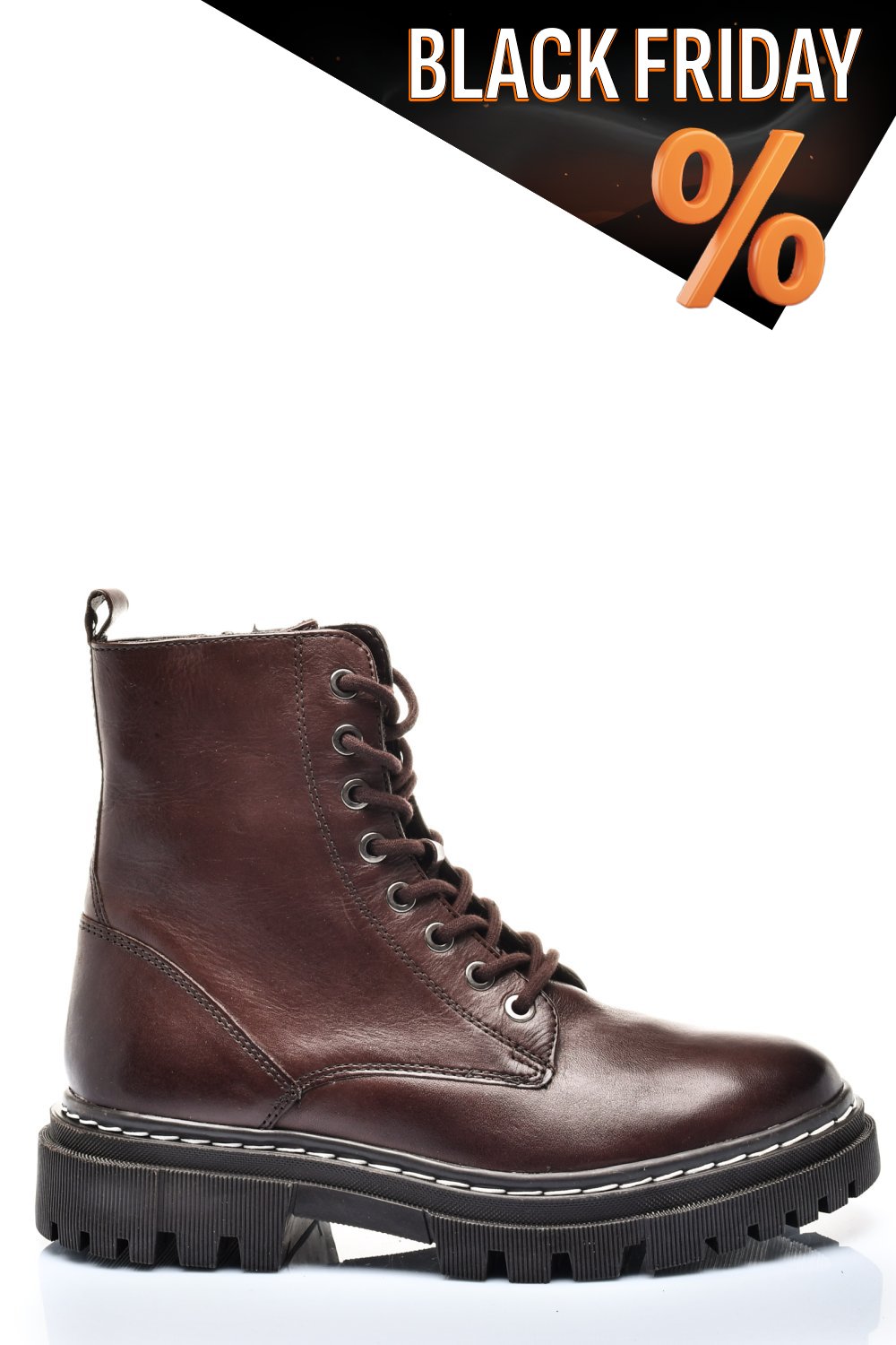 Barna természetes bőr bakancs vs7hb06-3201