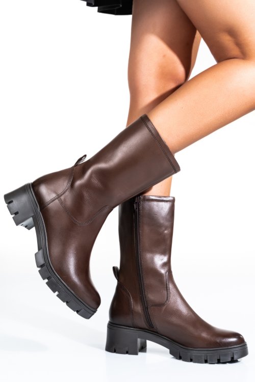 Barna természetes bőr csizma vs7hb08-3203